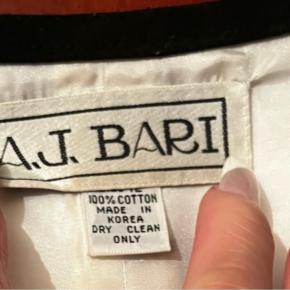 A.J. Bari Vintage 80s Blazer Jacket Sz 12 Cream Shoulder Pads Double Breasted - Picture 5 of 7